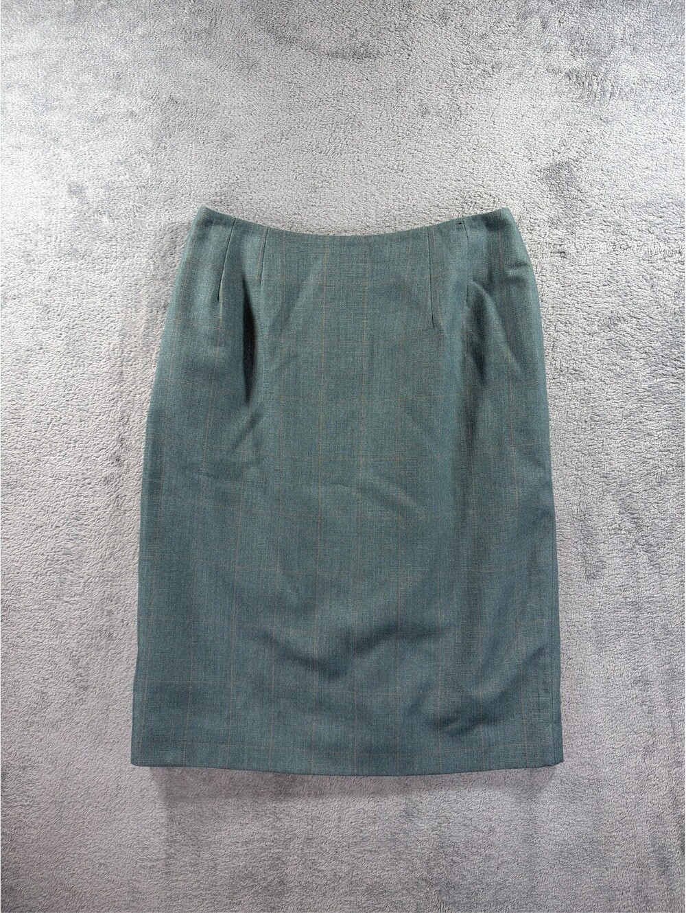 Jos. A. Bank Women's Pure Wool Pencil Skirt Size 6 Green Plaid